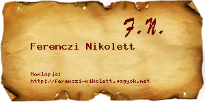 Ferenczi Nikolett névjegykártya